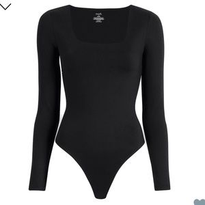 Nuuds Black Square Neck Bodysuit